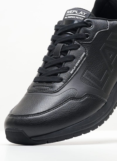 Ανδρικά Παπούτσια Casual Retro.Basket Μαύρο Δέρμα Tommy Hilfiger