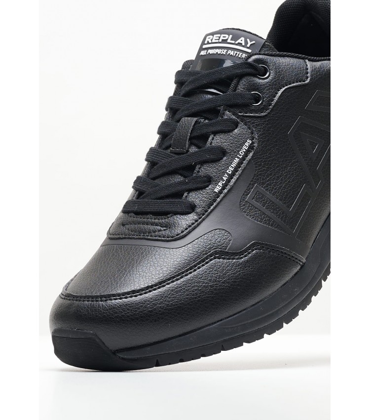 Men Casual Shoes Shoot.Block Black ECOleather Replay