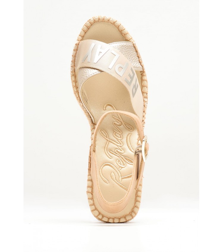 Women Platforms Low Susan.Cross Gold ECOleather Replay