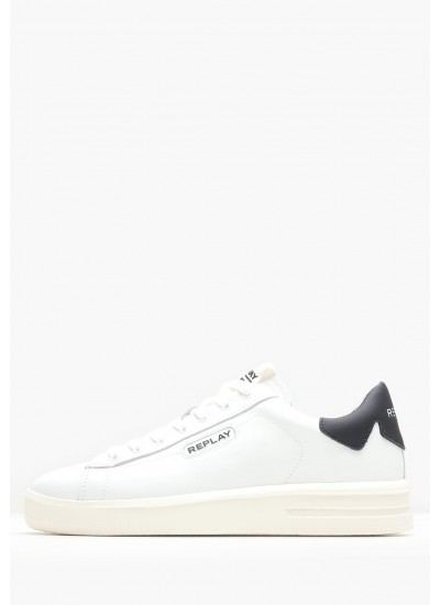 Men Casual Shoes University.Prime White Leather Replay