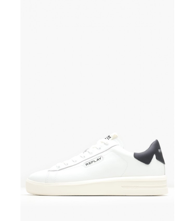 Men Casual Shoes University.Prime White Leather Replay