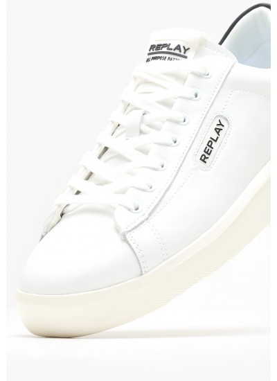 Men Casual Shoes University.Prime White Leather Replay