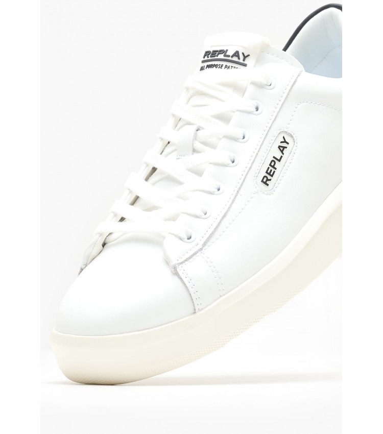 Men Casual Shoes University.Prime White Leather Replay