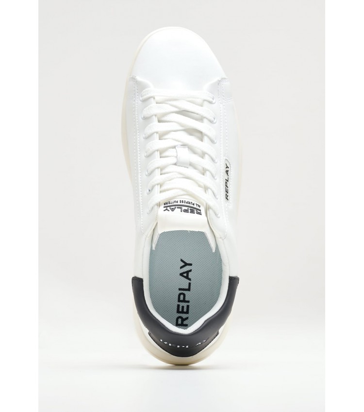 Men Casual Shoes University.Prime White Leather Replay