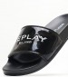Women Flip Flops & Sandals Up.Patent Black ECOleather Replay