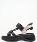 Women Sandals Wellow Black Fabric Replay