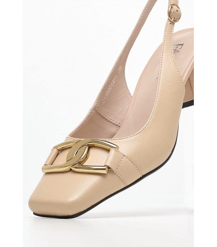 Women Pumps & Peeptoes Low 116001411 Beige Leather Mortoglou