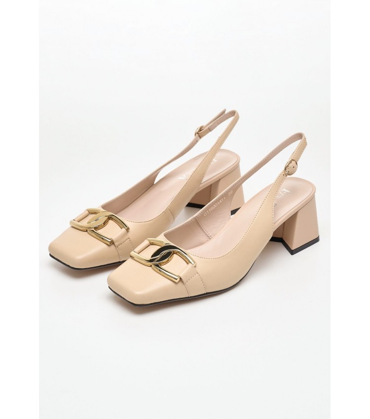 Women Pumps & Peeptoes Low 116001411 Beige Leather Mortoglou