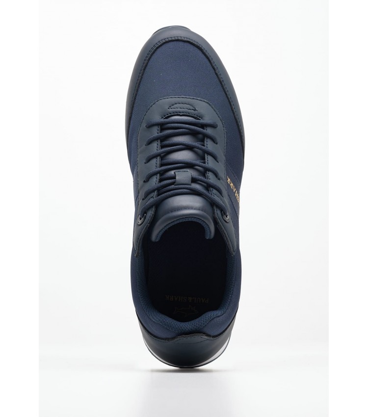 Men Casual Shoes 24418007 Blue Fabric Paul & Shark