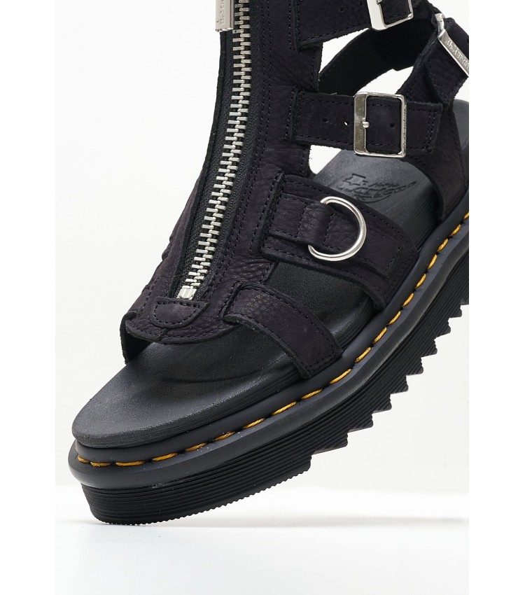 Women Platforms Low Olson Black Nubuck Leather Dr. Martens