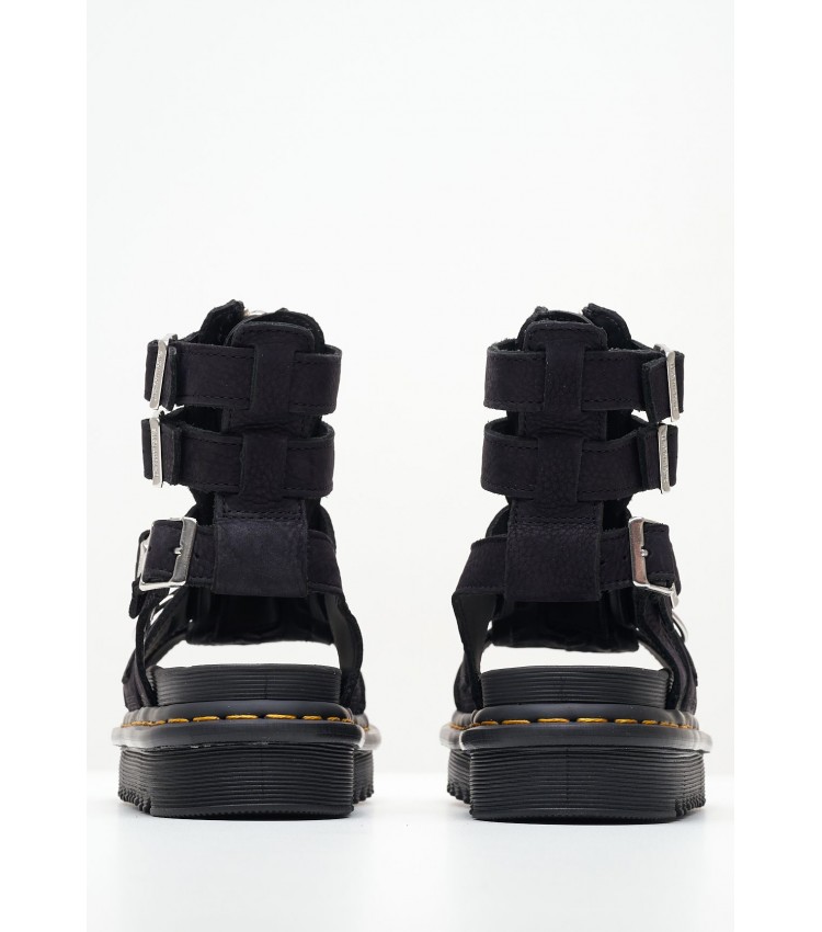 Women Platforms Low Olson Black Nubuck Leather Dr. Martens