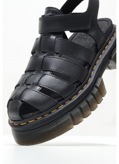 Women Sandals Ricki.Fisherman Black Leather Dr. Martens