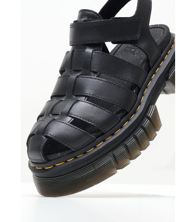 Women Sandals Ricki.Fisherman Black Leather Dr. Martens