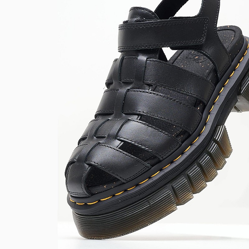 Women Sandals Ricki.Fisherman Black Leather Dr. Martens