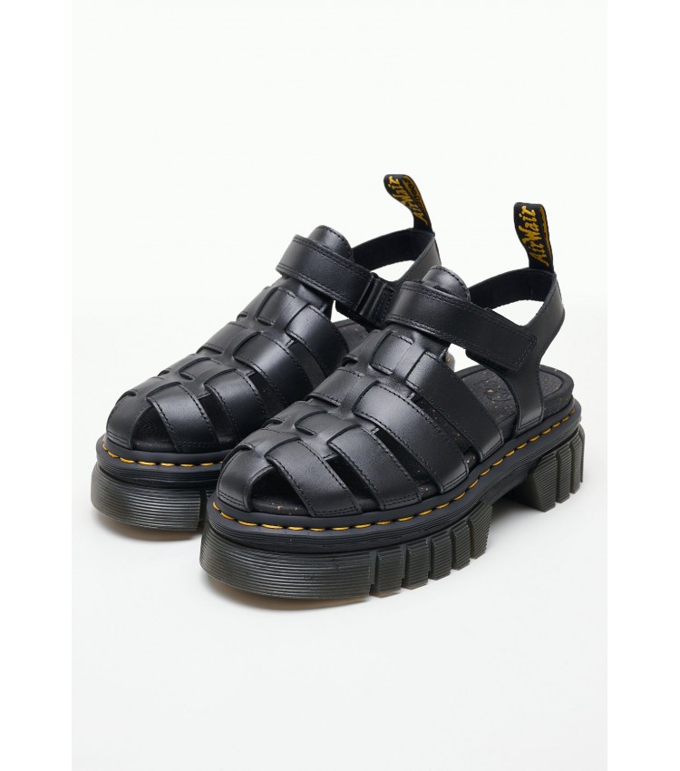 Women Sandals Ricki.Fisherman Black Leather Dr. Martens