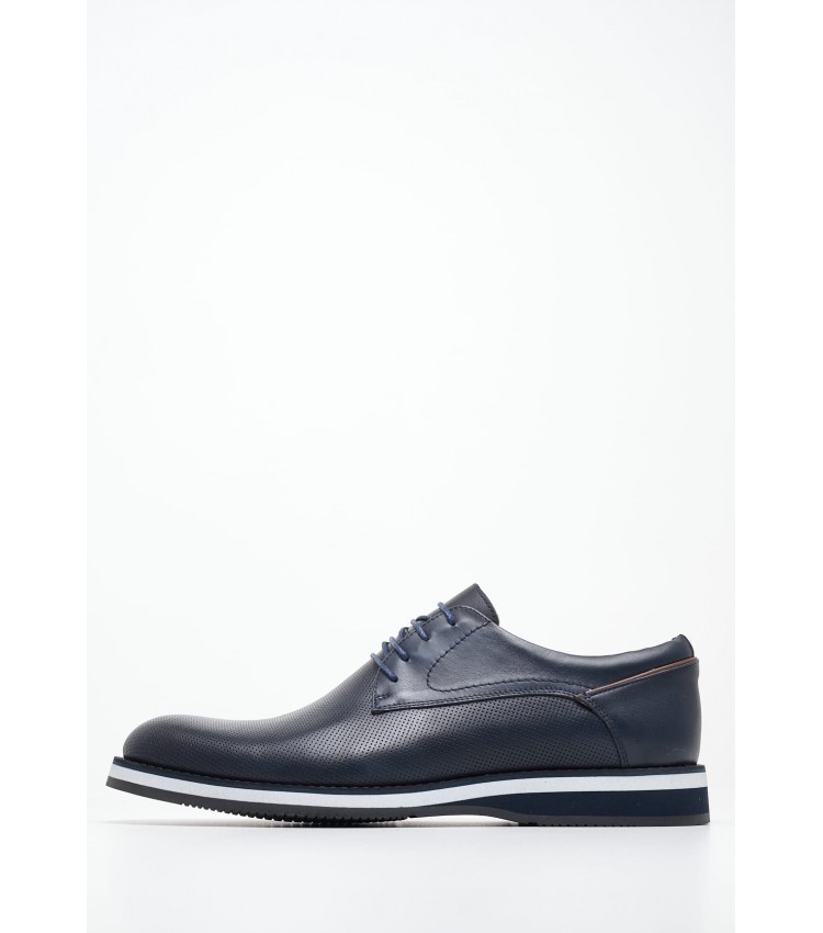 Men Shoes 49204 Blue Leather