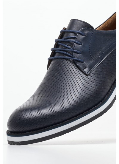 Men Shoes 49204 Blue Leather