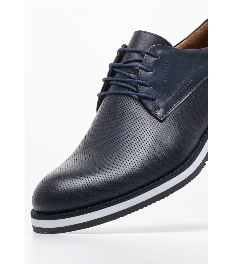 Men Shoes 49204 Blue Leather