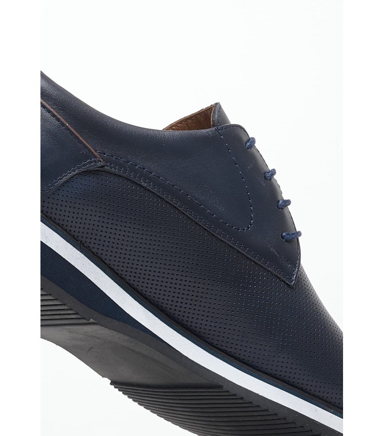 Men Shoes 49204 Blue Leather