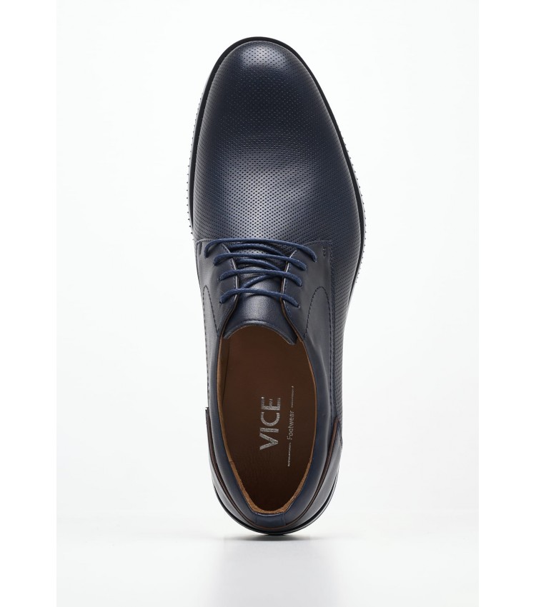 Men Shoes 49204 Blue Leather