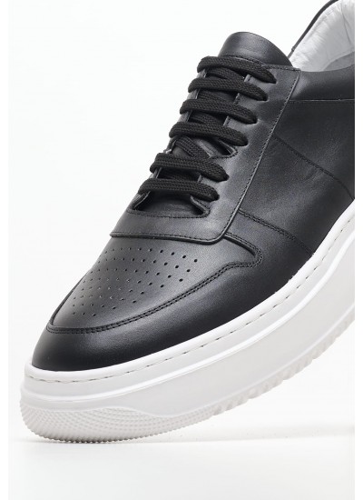 Men Casual Shoes 49304 Black Leather Vice