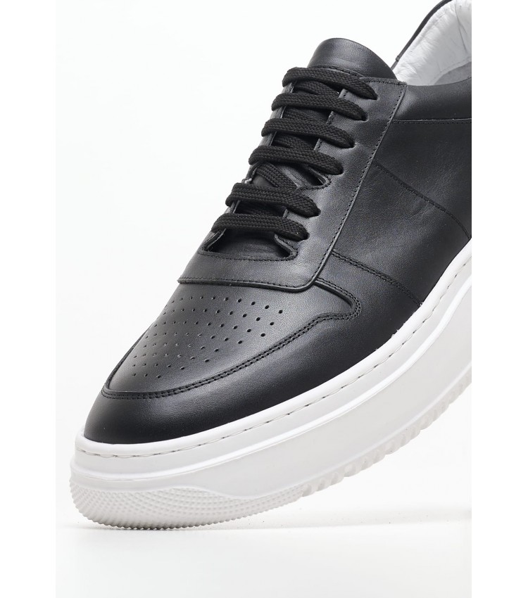 Men Casual Shoes 49304 Black Leather Vice