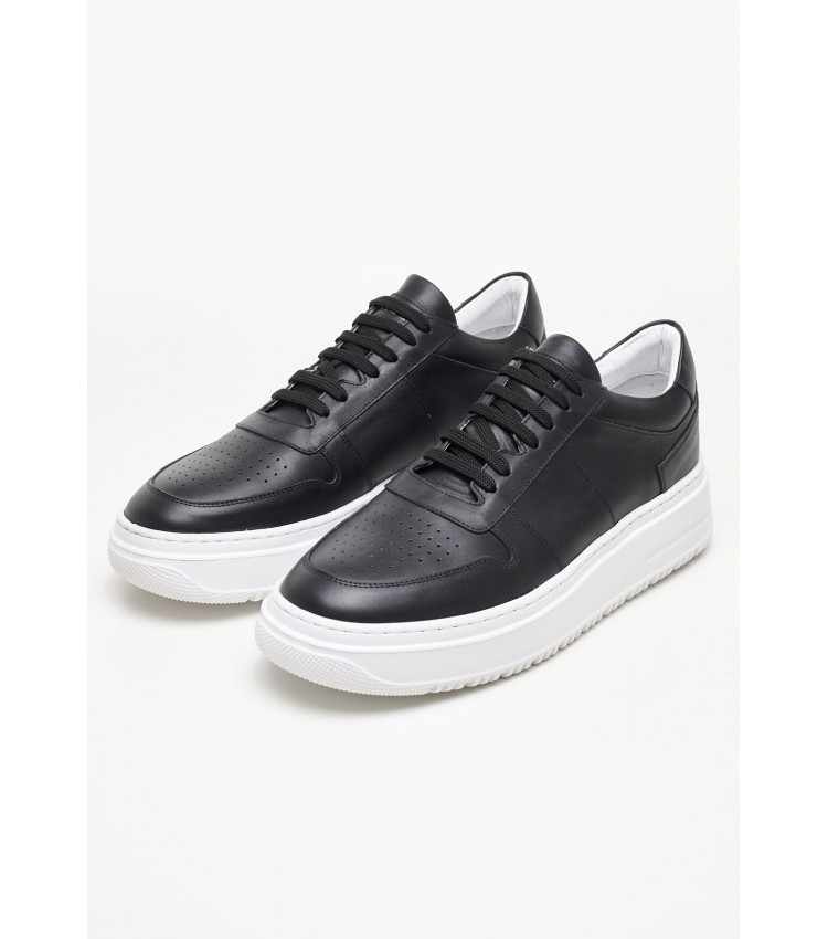 Men Casual Shoes 49304 Black Leather Vice