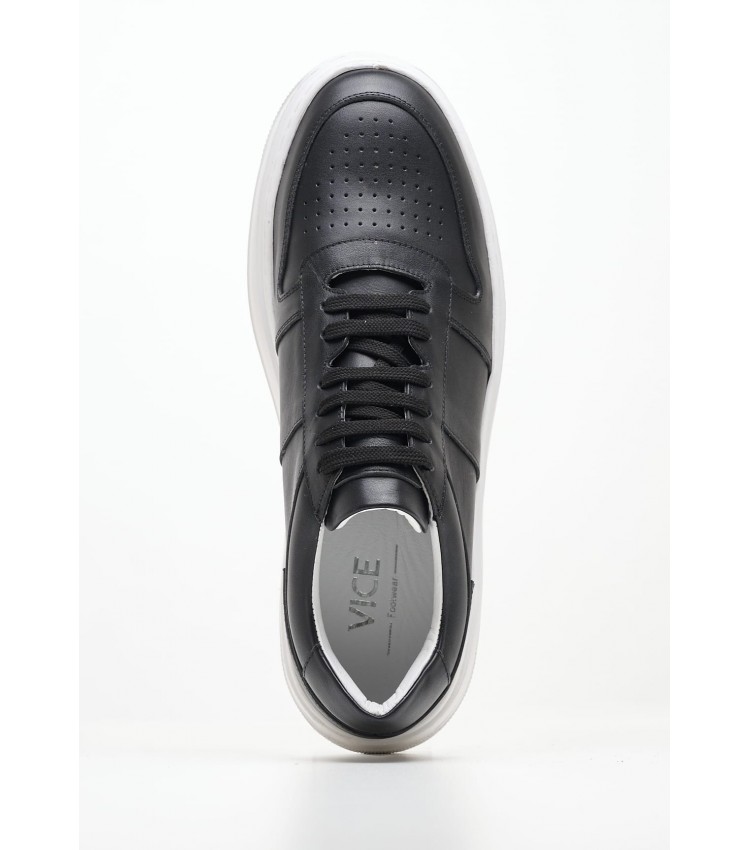 Men Casual Shoes 49304 Black Leather Vice