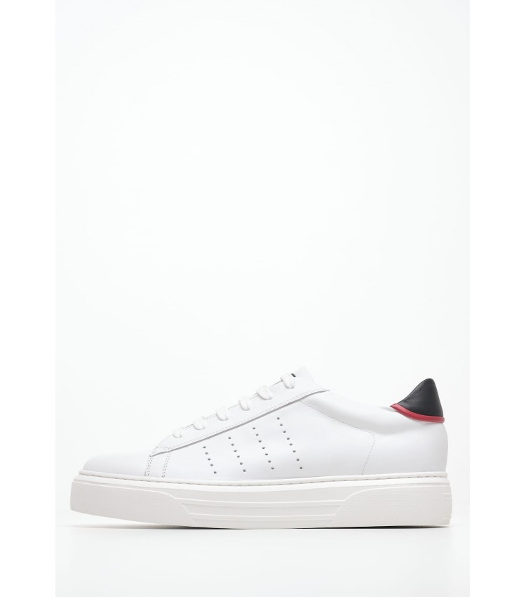 Men Casual Shoes 49306 White Leather Vice