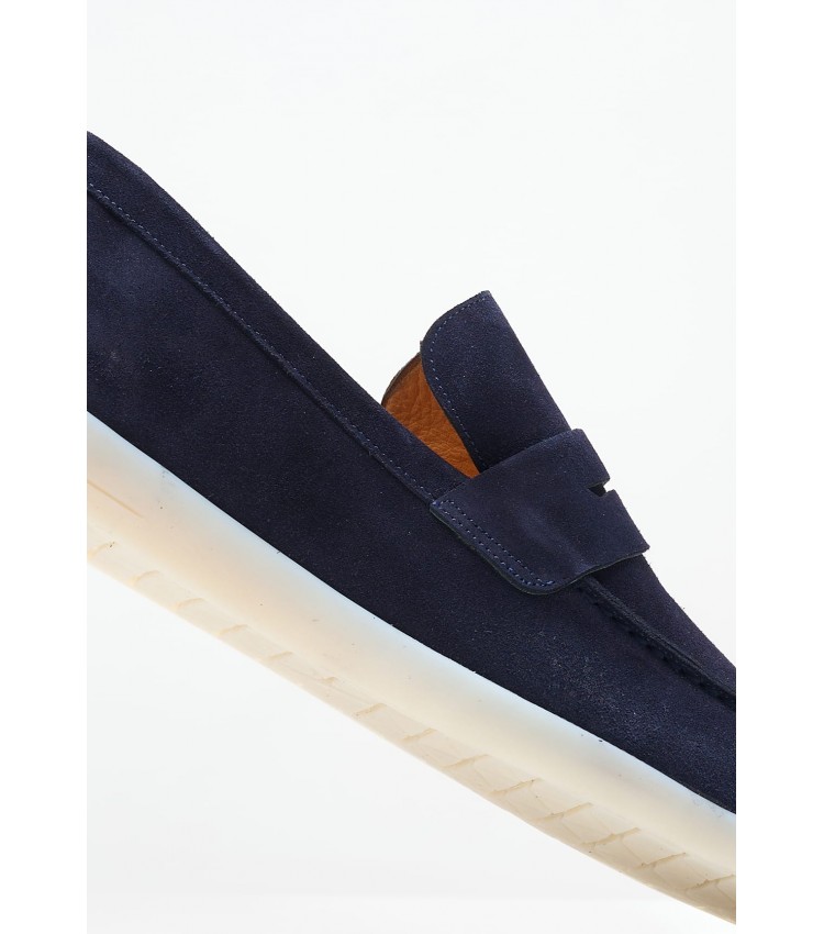 Men Moccasins 49411 Blue Buckskin Vice