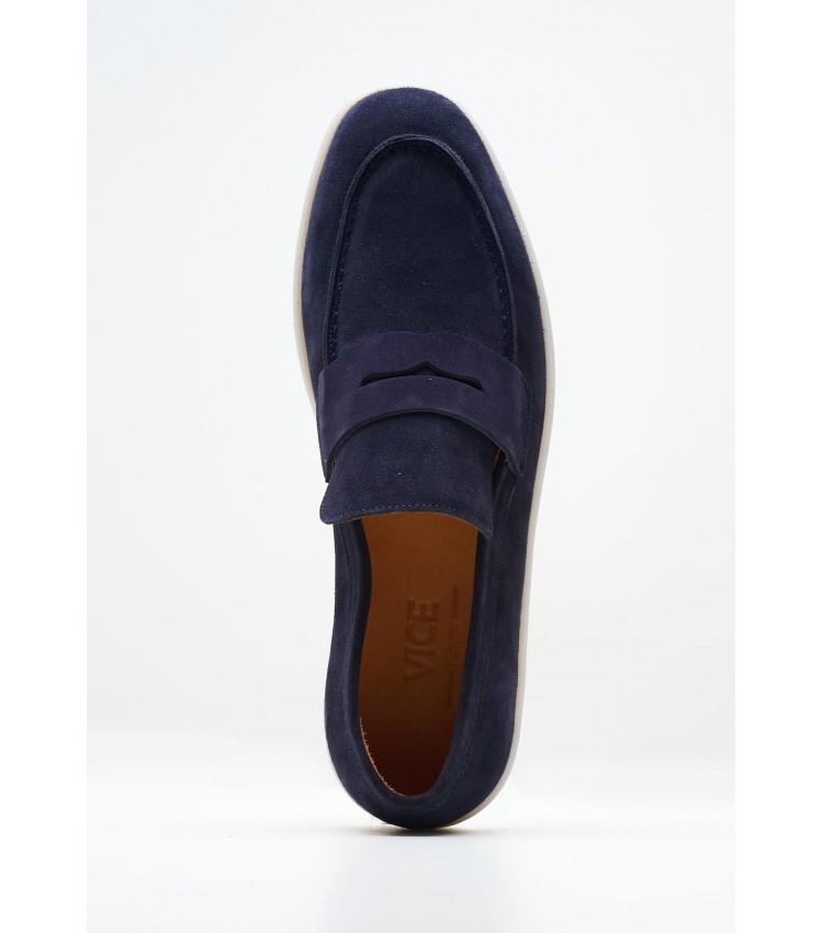 Men Moccasins 49411 Blue Buckskin Vice