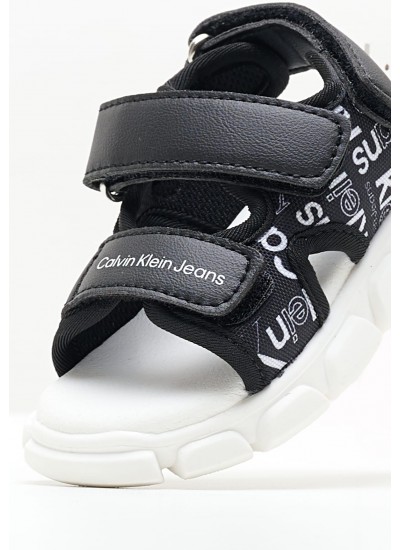 Kids Flip Flops & Sandals Aop.Sandal Black ECOleather Calvin Klein
