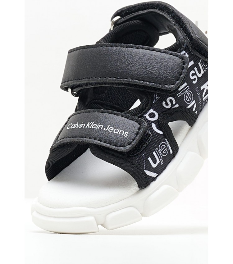 Kids Flip Flops & Sandals Aop.Sandal Black ECOleather Calvin Klein