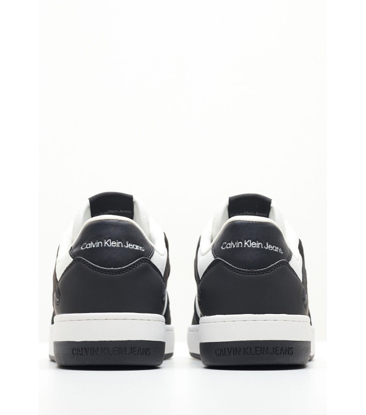 Men Casual Shoes Basket.Fad White Leather Calvin Klein