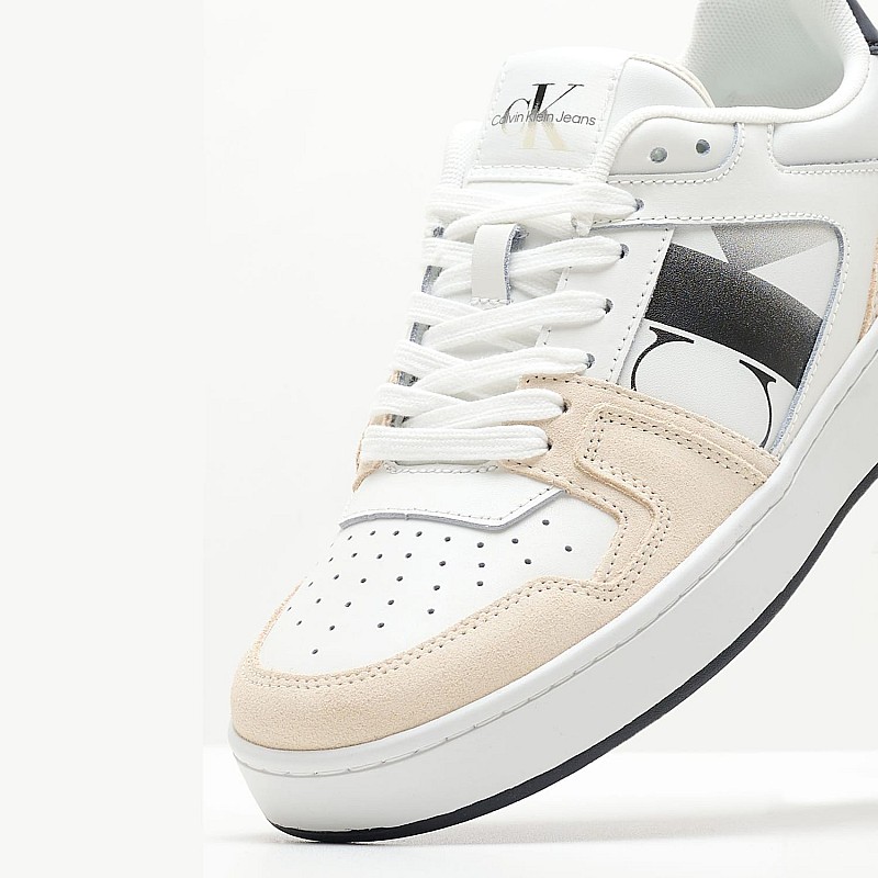 Γυναικεία Παπούτσια Casual Basket.Nbs Άσπρο Δέρμα Calvin Klein