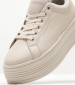 Women Casual Shoes Bold.Lowlace Beige Leather Calvin Klein