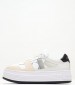 Women Casual Shoes Bold.Mix White Leather Calvin Klein