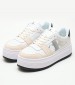 Women Casual Shoes Bold.Mix White Leather Calvin Klein
