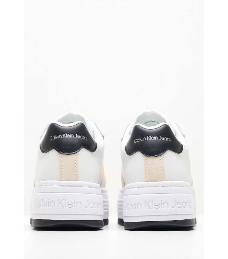 Γυναικεία Παπούτσια Casual Bold.Mix Άσπρο Δέρμα Calvin Klein