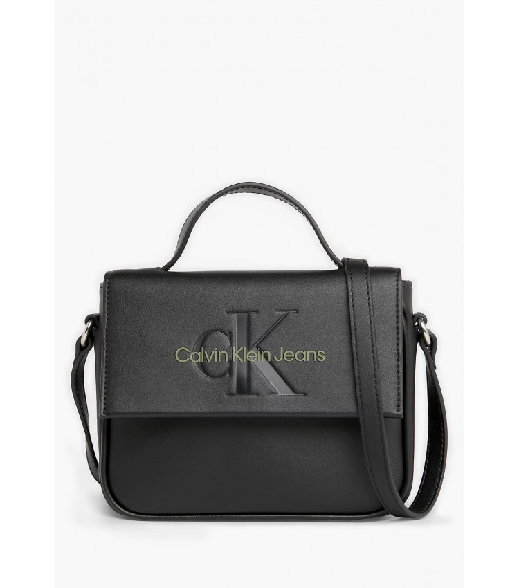 Women Bags Boxy.Flap Black ECOleather Calvin Klein