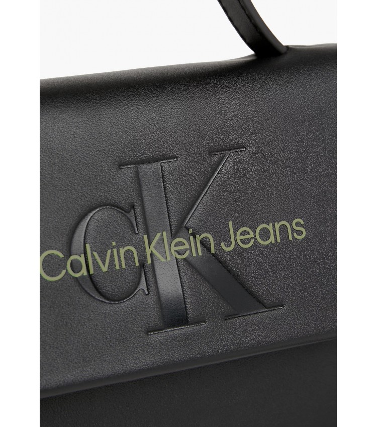 Women Bags Boxy.Flap Black ECOleather Calvin Klein