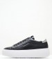 Women Casual Shoes Bubble.Cupsole Black Leather Calvin Klein