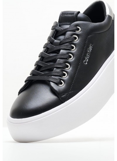 Women Casual Shoes Bubble.Cupsole Black Leather Calvin Klein