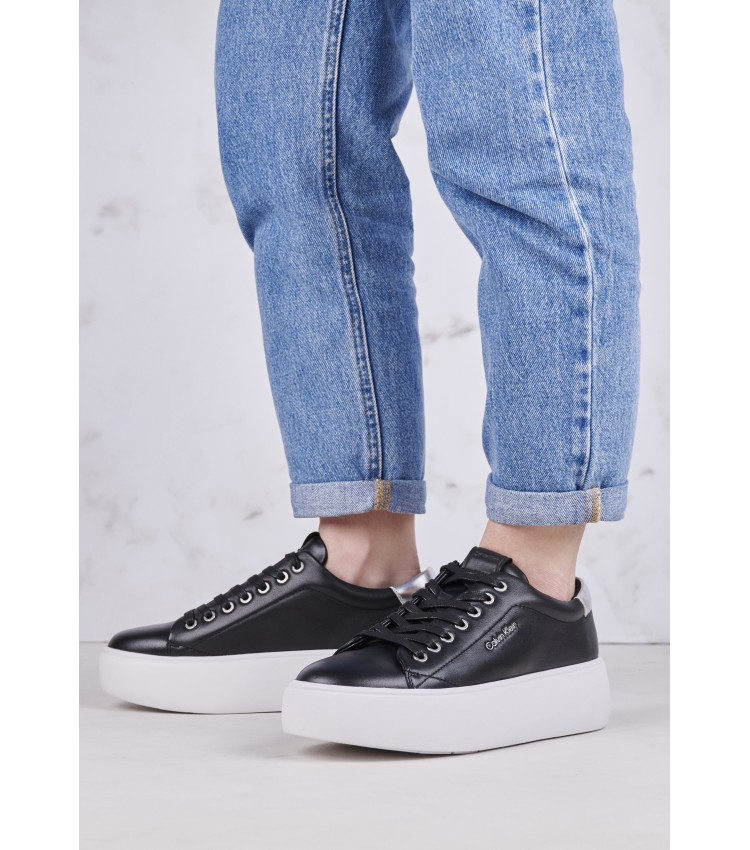 Γυναικεία Παπούτσια Casual Bubble.Cupsole Μαύρο Δέρμα Calvin Klein