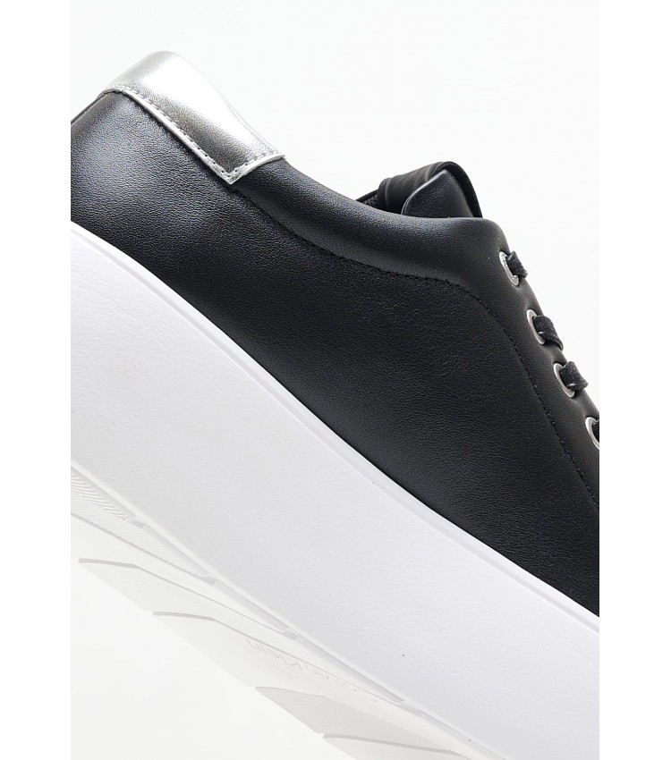 Women Casual Shoes Bubble.Cupsole Black Leather Calvin Klein