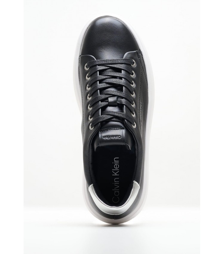 Women Casual Shoes Bubble.Cupsole Black Leather Calvin Klein