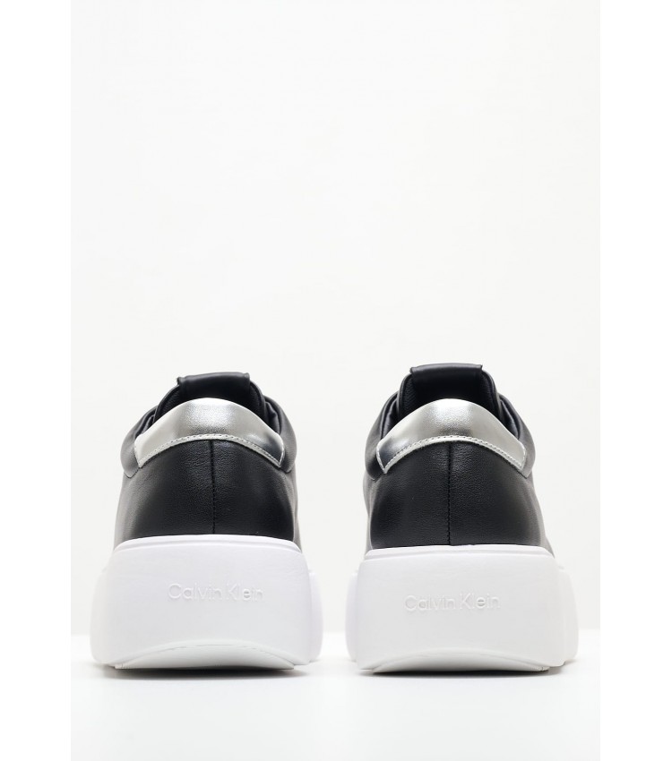 Women Casual Shoes Bubble.Cupsole Black Leather Calvin Klein