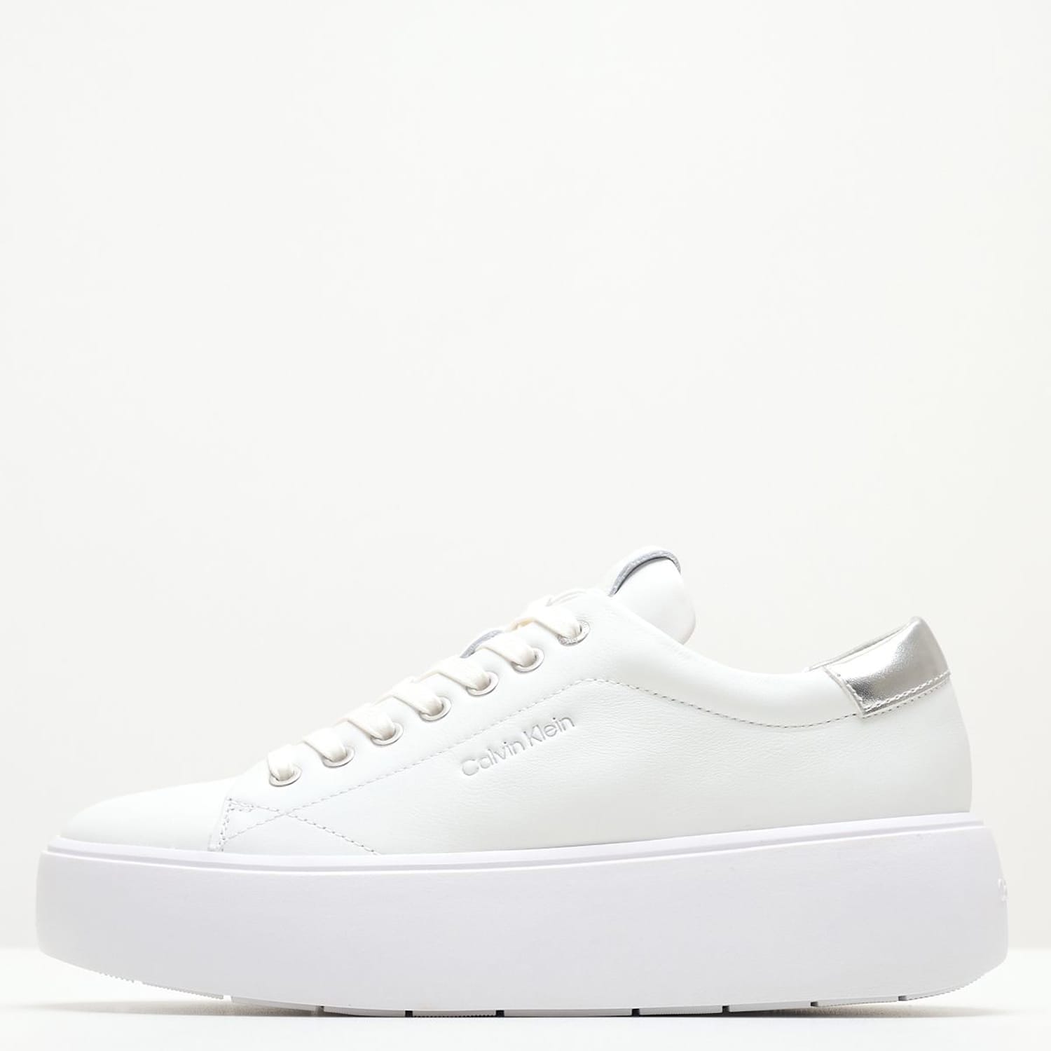 Γυναικεία Παπούτσια Casual Bubble.Cupsole Άσπρο Δέρμα Calvin Klein