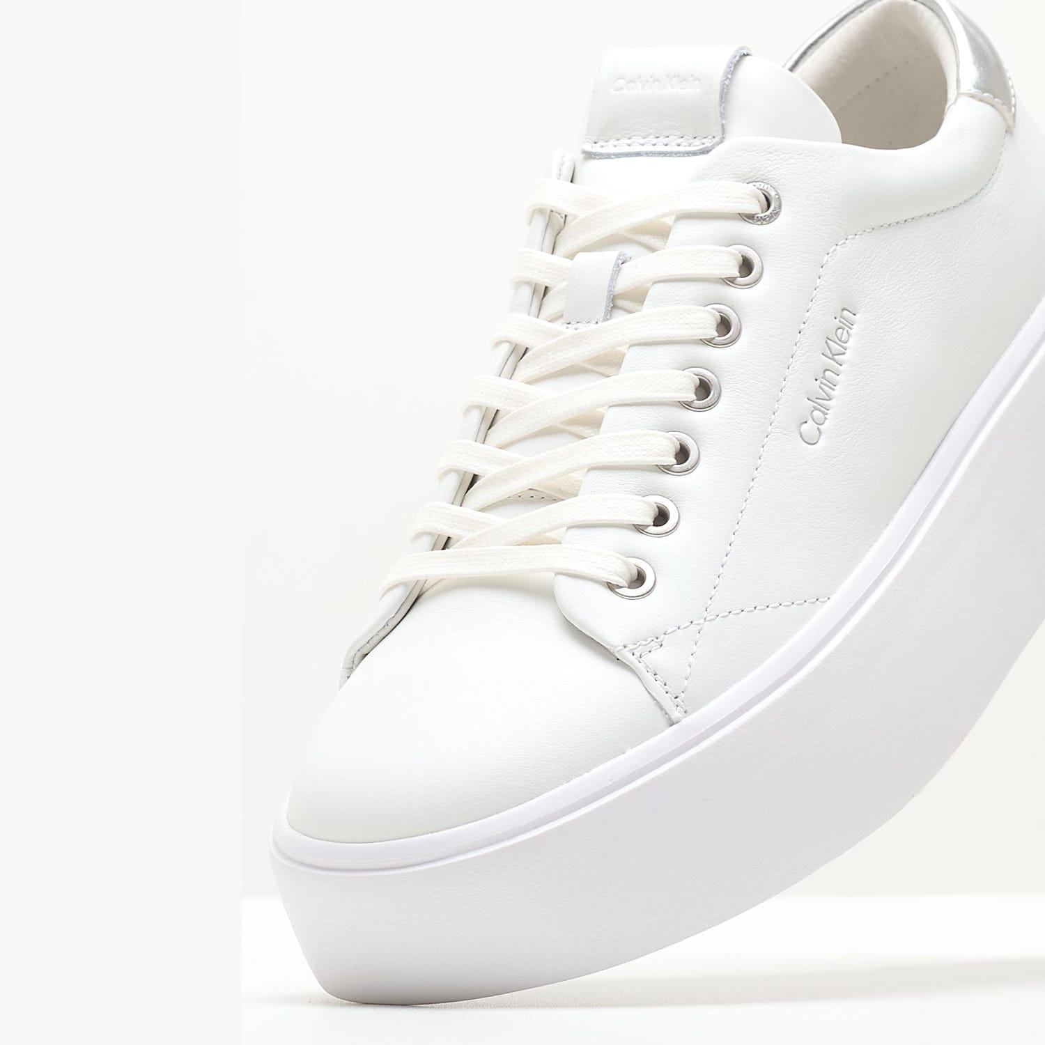 Γυναικεία Παπούτσια Casual Bubble.Cupsole Άσπρο Δέρμα Calvin Klein