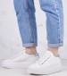 Women Casual Shoes Bubble.Cupsole White Leather Calvin Klein